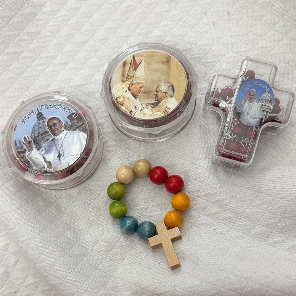 Authentic Vatican Rosary & Devotional Lot Pope Francis & St. John Paul II
